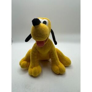 Disney Pluto Plush Dog Stuffed Animal Yellow Green Collar